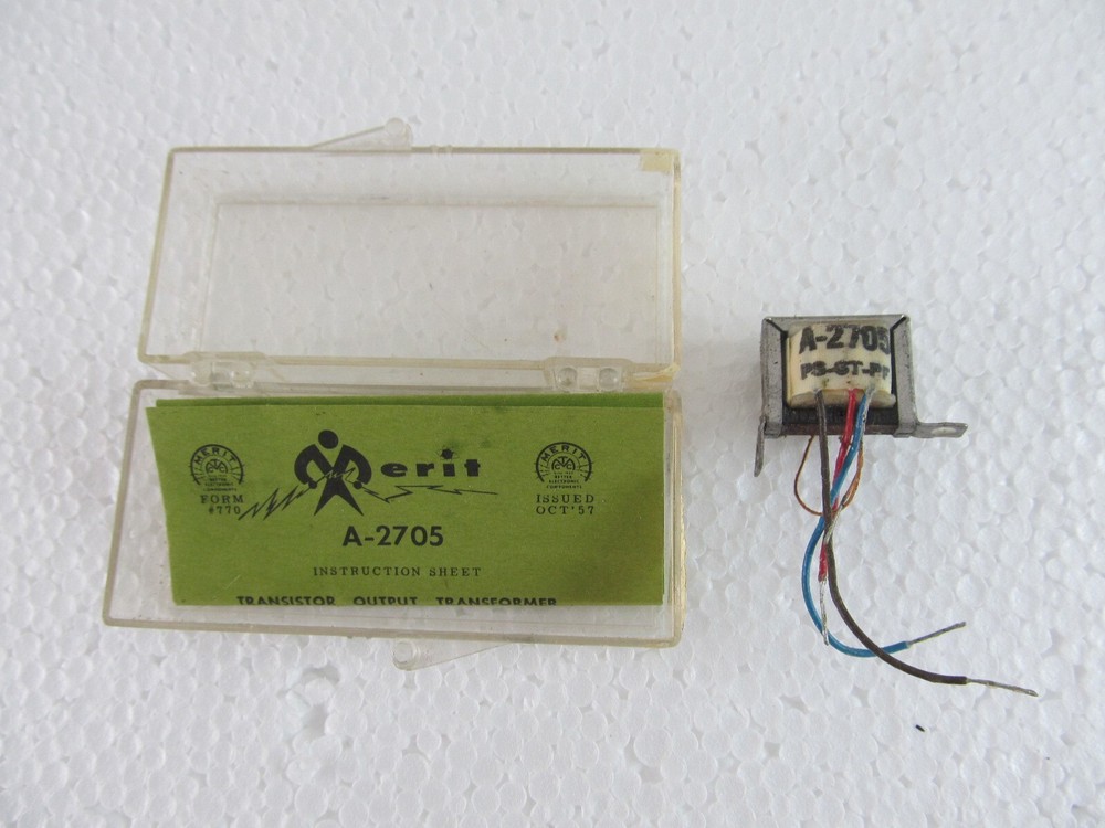 Merit A-2705 Transistor Output Transformer PRI 250 ohm SEC 15 ohm New, Old Stk