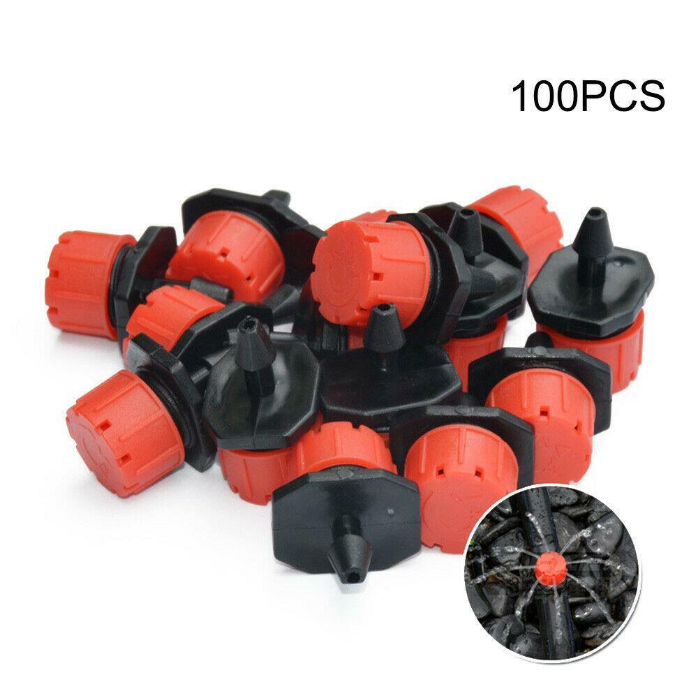 100Pcs Adjustable Garden Irrigation Mist Micro Flow Dripper Water Drip Head Hose