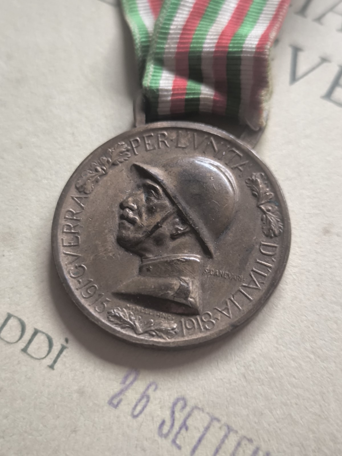 Ww1 Italian Carso-Isonzo Victory Medals with Award Reali Carabinieri Captain