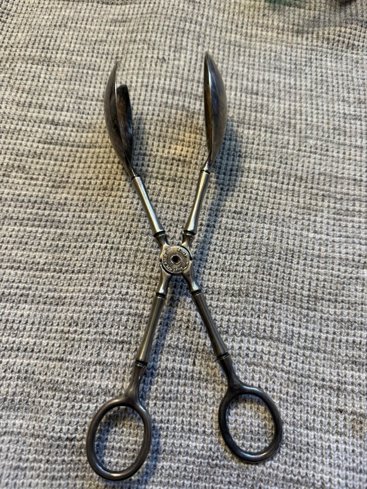 Silver Plated Salad Tongs, ITALY, 9’’