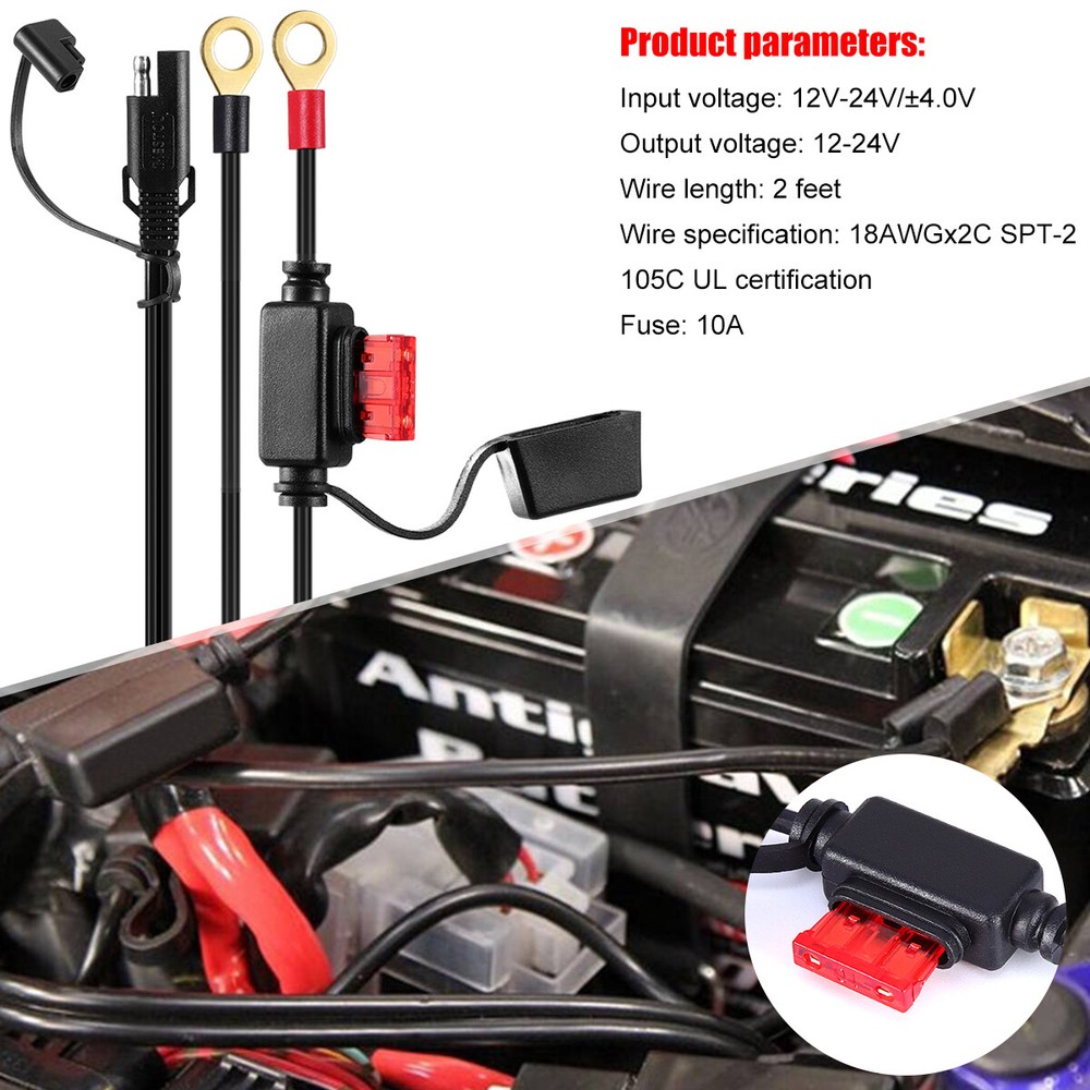 Motorcycle Battery Terminal Solar Cell Sae Connection Wire Connector Harness