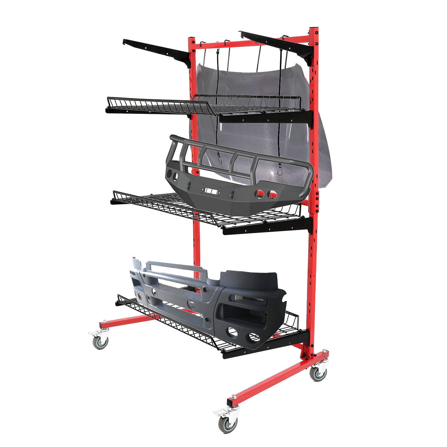 Universal Auto Body Rolling Parts Storage Rack for Repair Shops Garages Cart