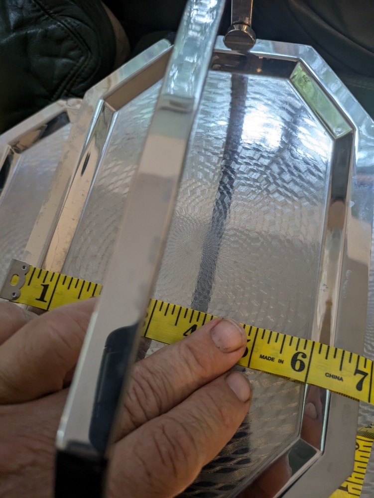 Vintage Large Chrome Cake Stand - Neatly Folding Compact - Engine Turned Pattern