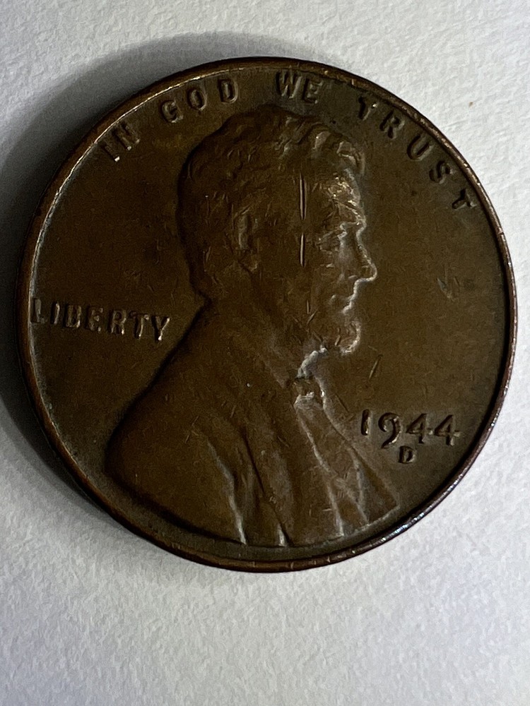 1944 D Lincoln cent penny Obverse And. Reverse Struck Errors