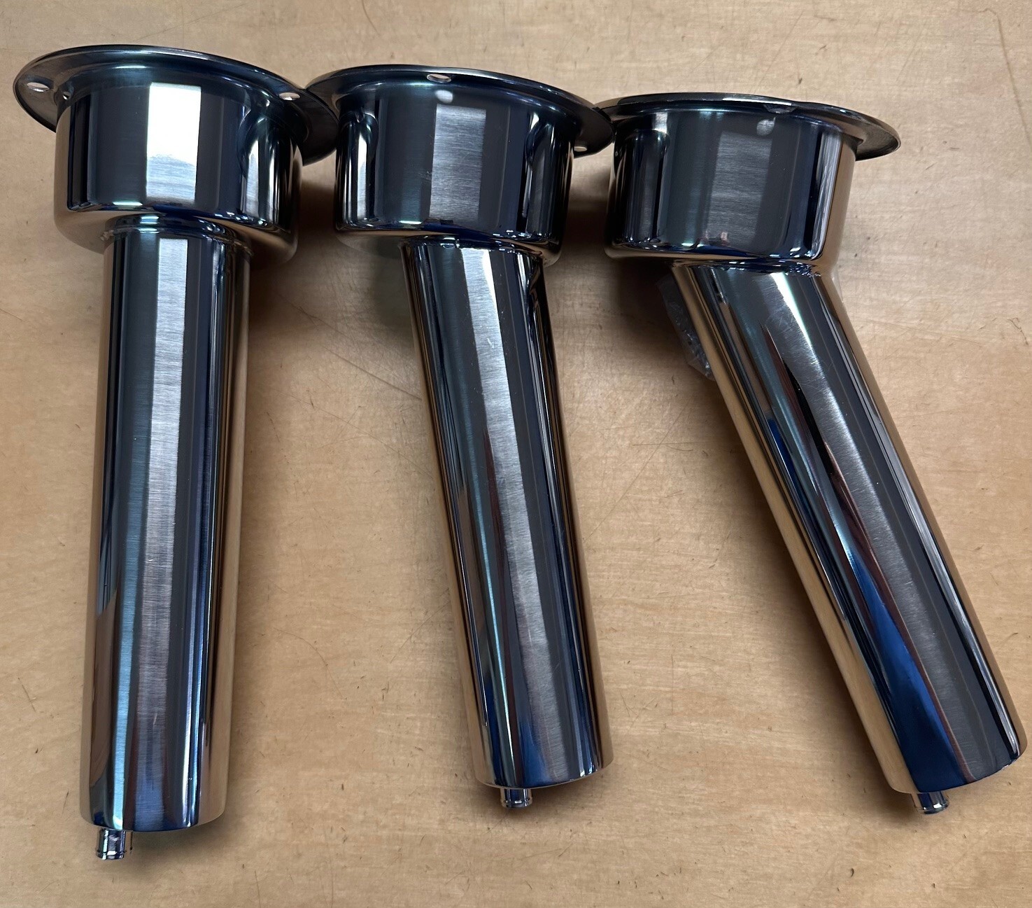 Stainless Steel 0 Degree Rod & Cup Holder Drain Round Top FREE SHIPPING