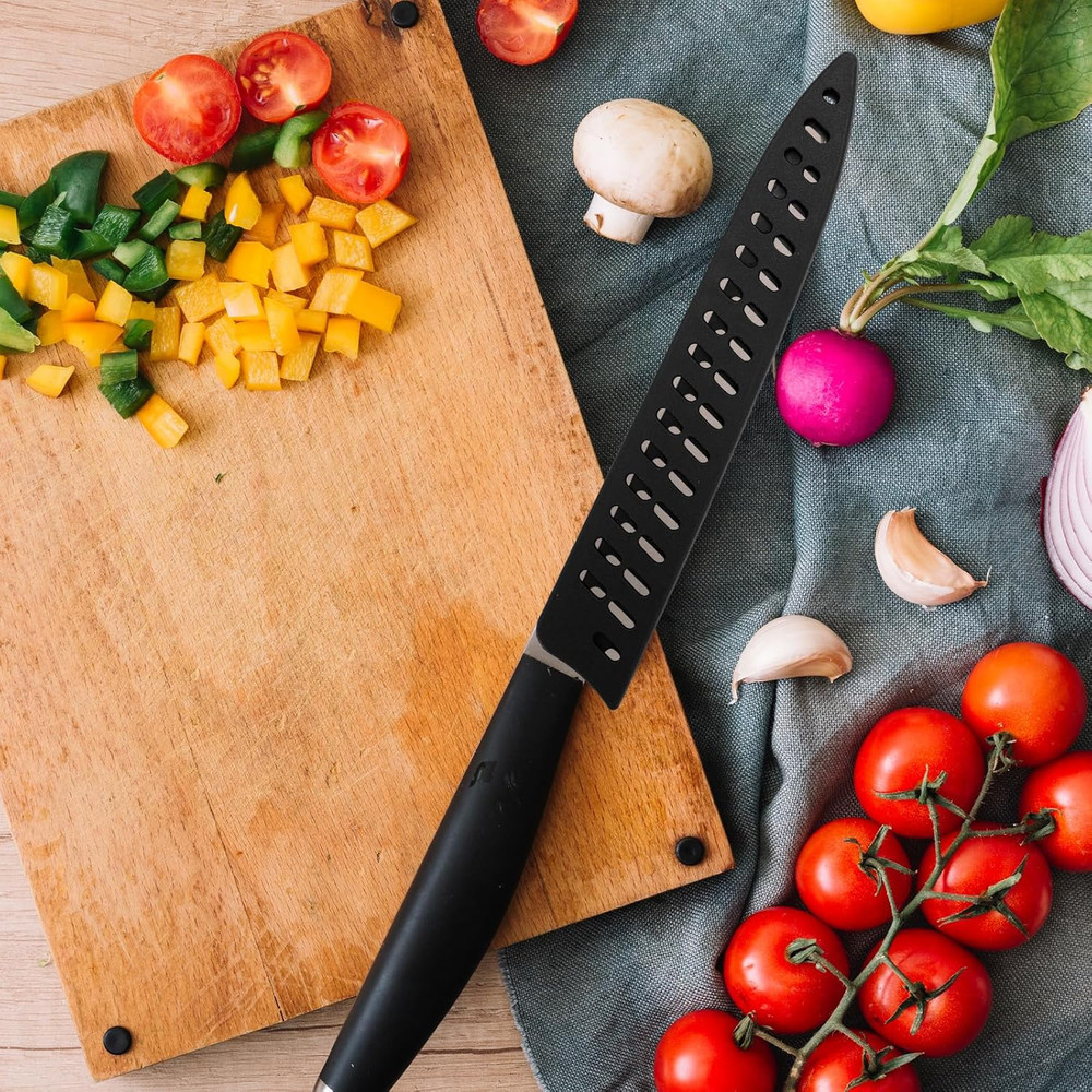 5 Pack Black Kitchen Knife Sheaths, Plastic Blade Guards for 8'' 5'' 3.5'' Chef