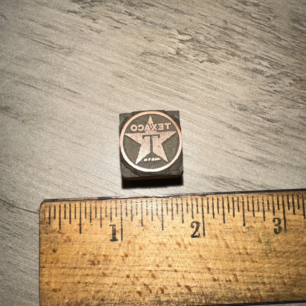 Printing Block “ Texaco “ Copper Face Rare