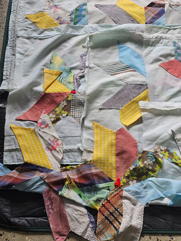 20 Vintage Handmade Quilt Patchwork Pieces Cotton