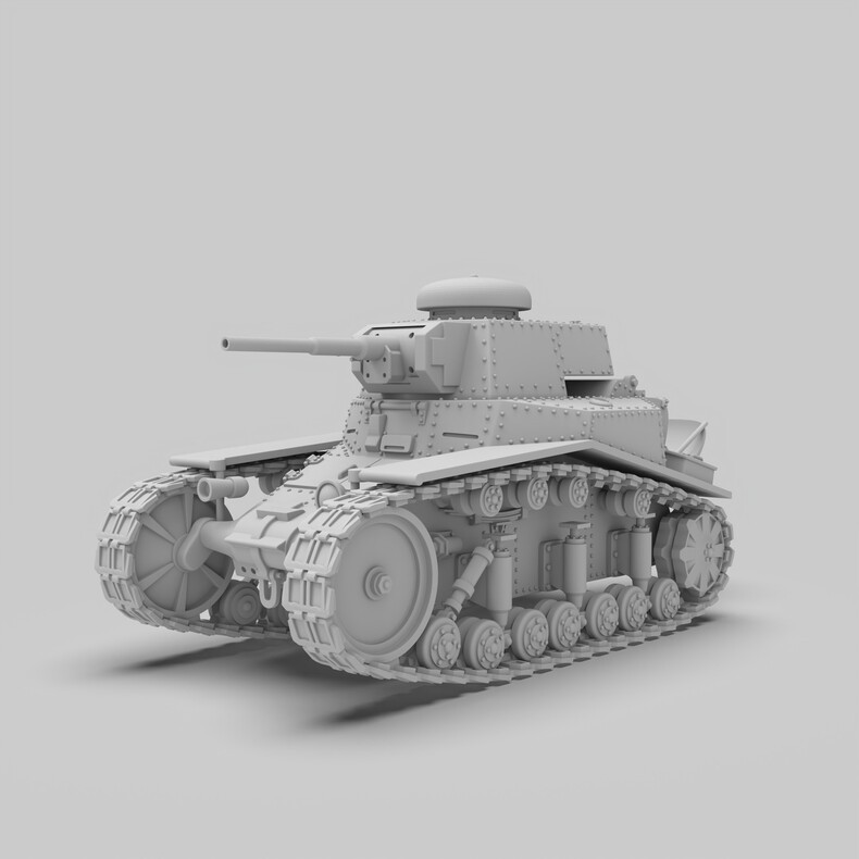 3D printed 1/72/87 Soviet T-18M Light Tank model unpainted kit