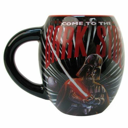 Darth Vader Dark Side Mug Star Wars 18 oz. Ceramic Oval Shaped Black