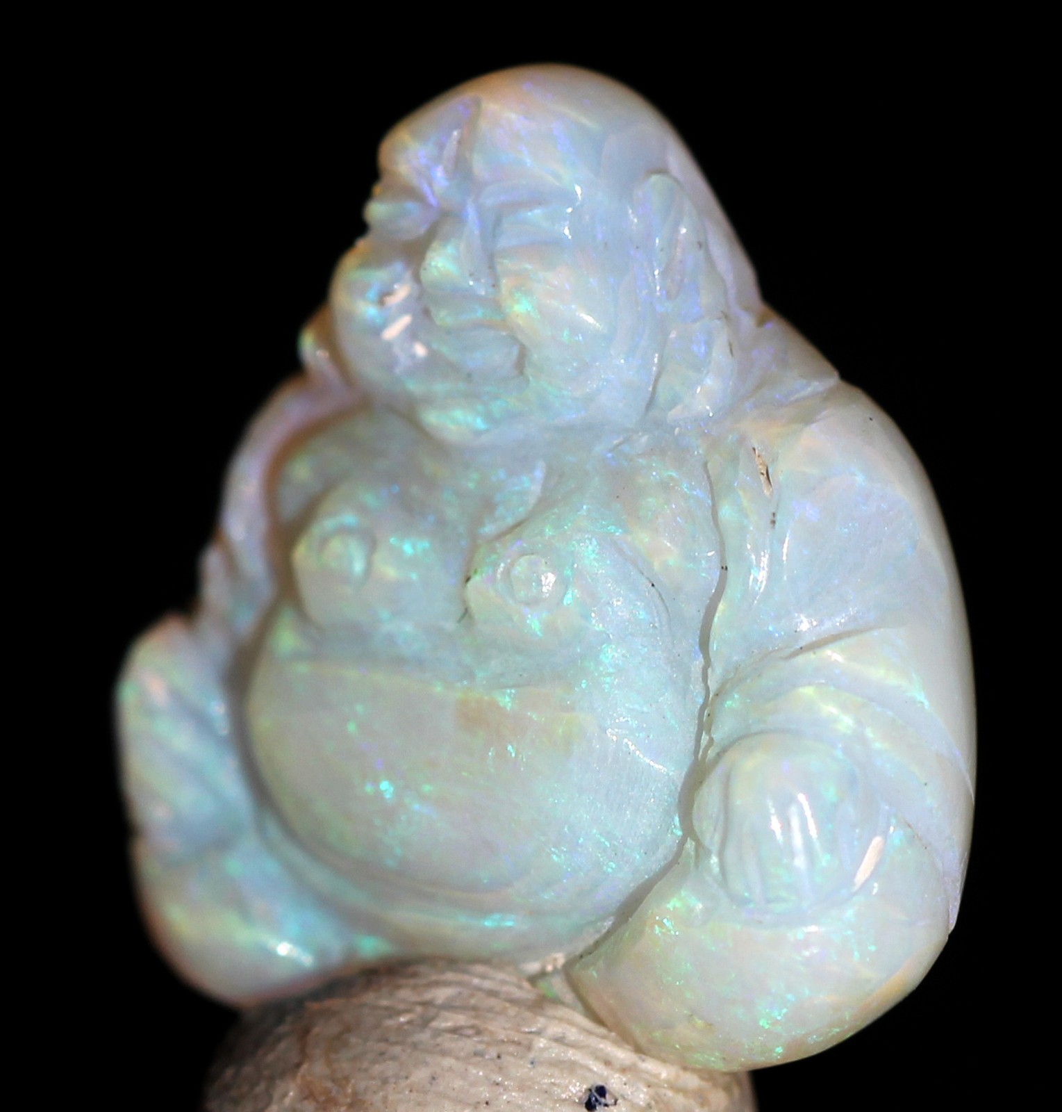 OPAL Carving BUDDHA Hand Carved Polished Gemstone Sculpture AUSTRALIA BOULDER