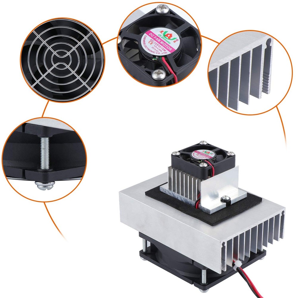 Thermoelectric Peltier Cooling System with Semiconductor Cooling System, 12 V, DC...