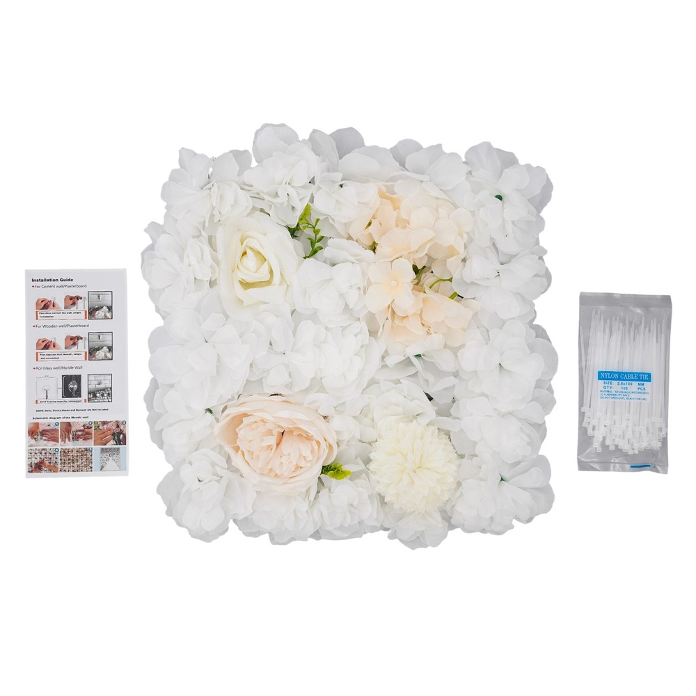 Artificial Flower Wall Panels, Artificial Flower Wall Backdrop, 12PCS Panels