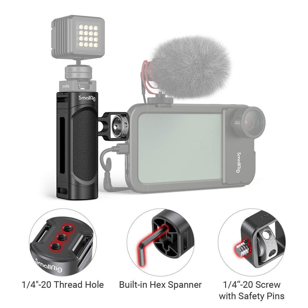 SmallRig Side Handle for Smartphone Cage Video Rig Lightweight 1/4 Threads -2772
