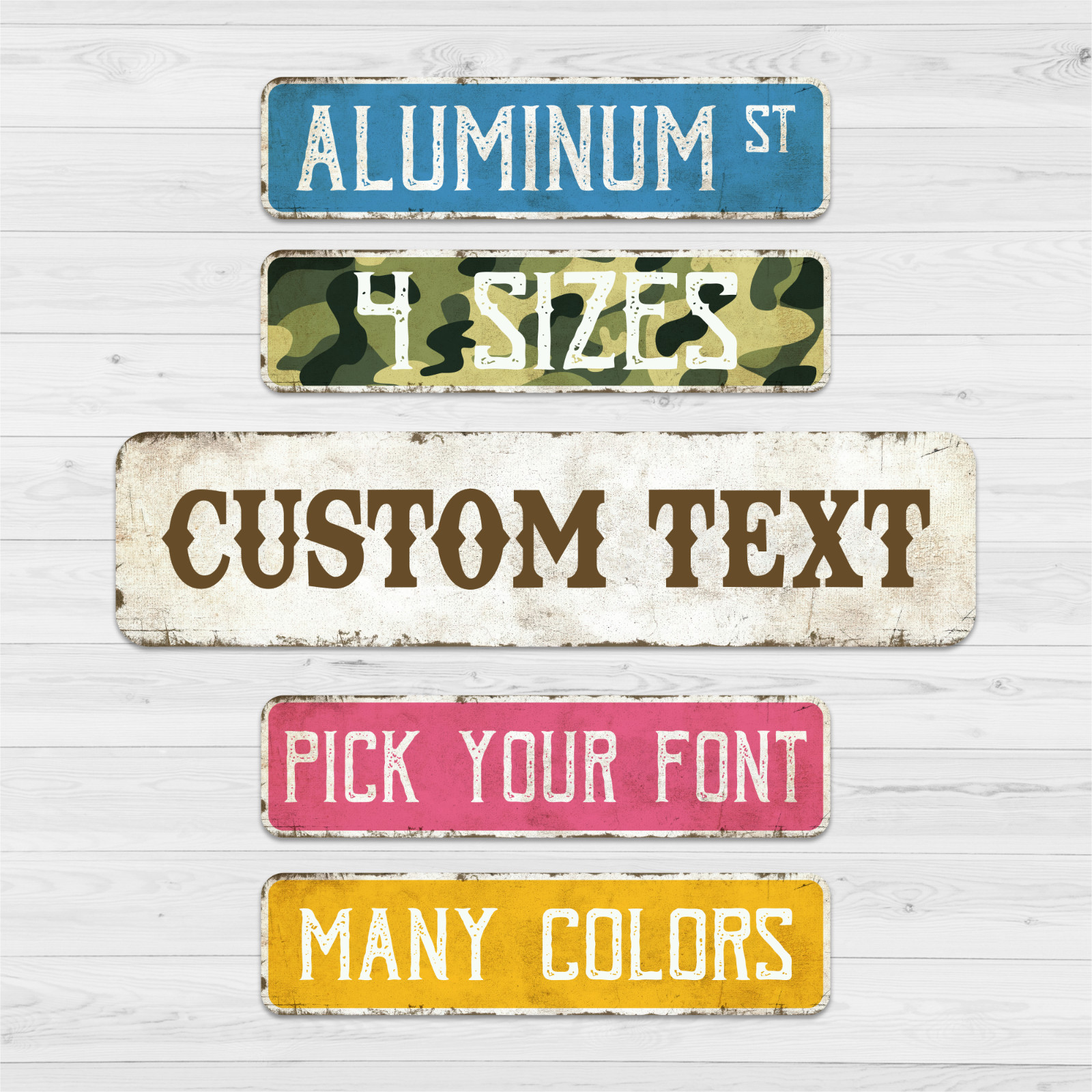 Custom Vintage Street Sign | Personalized Aluminum sign | 4 Sizes | Rustic Decor