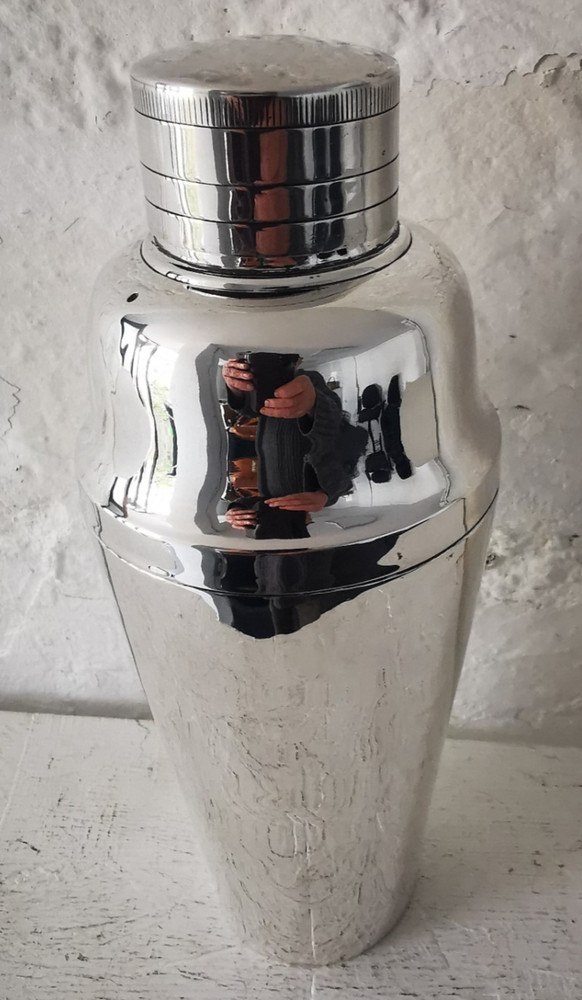 Fine Antique Solid Silver 3pc Cocktail Shaker - Mauser C.1899.