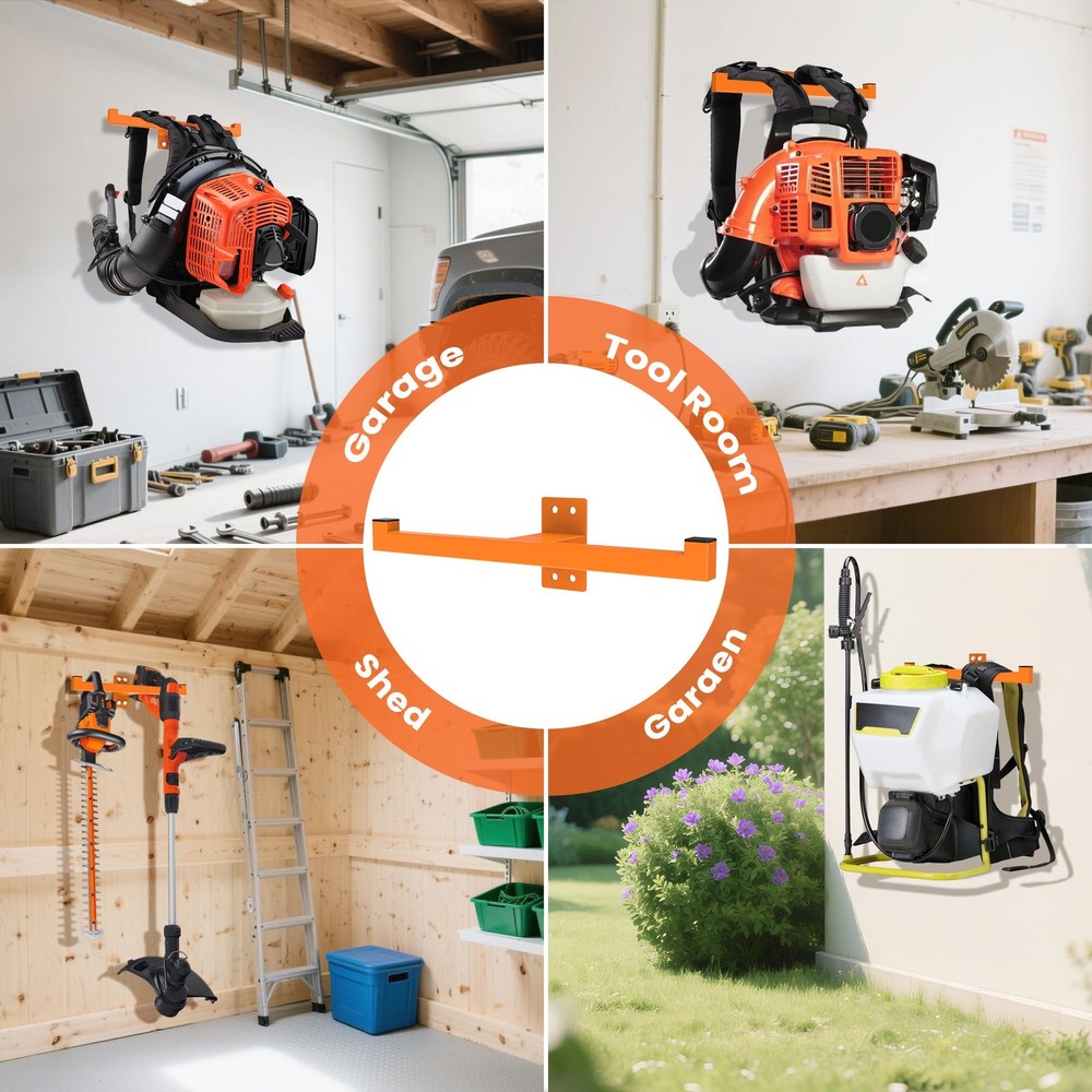 Backpack Blower Wall Mount 1 Pack Orange Heavy Duty Backpack Leaf Blower Rac...