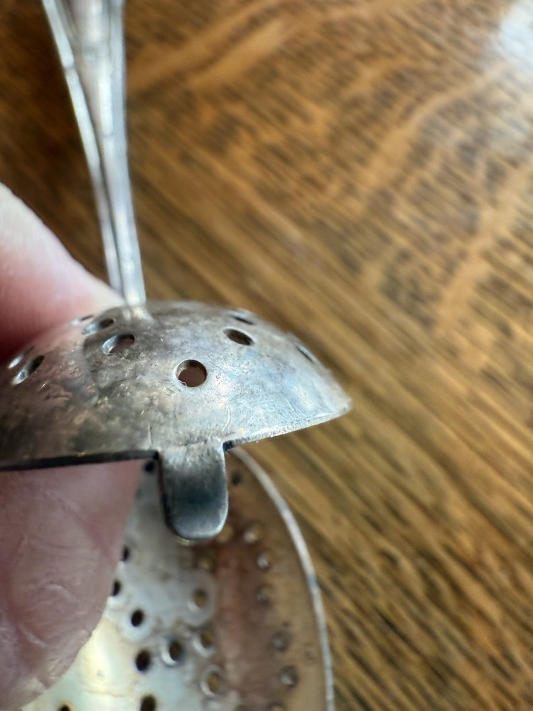 Vintage Silver Plated E&JB Tea Infuser /Spoon /Strainer Hinged Double Spoon