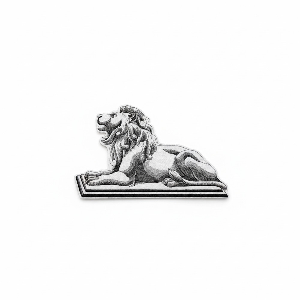 Stately Lion Patch | Black & White