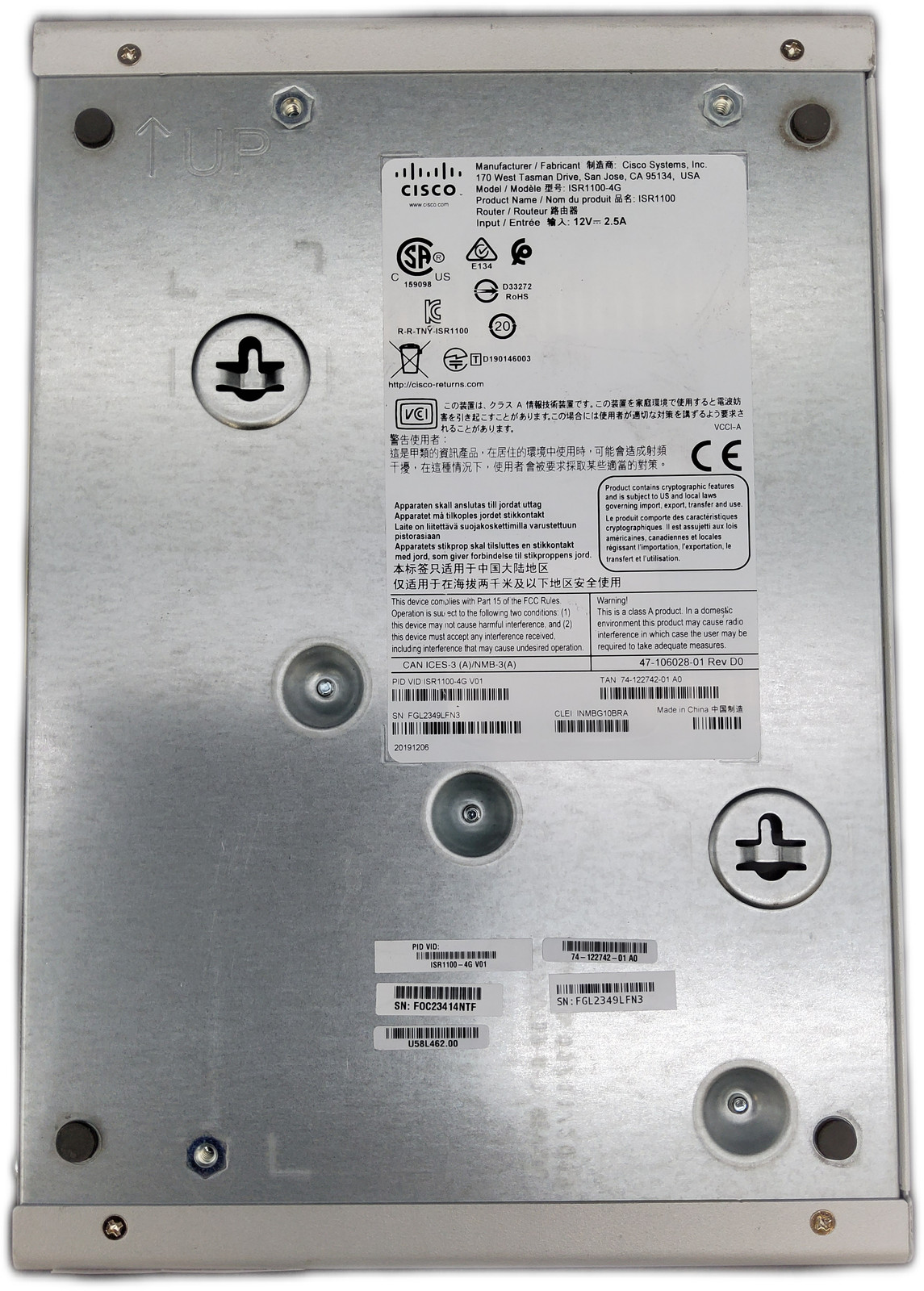 Cisco ISR1100-4G 4-Port Gigabit Ethernet Managed Router