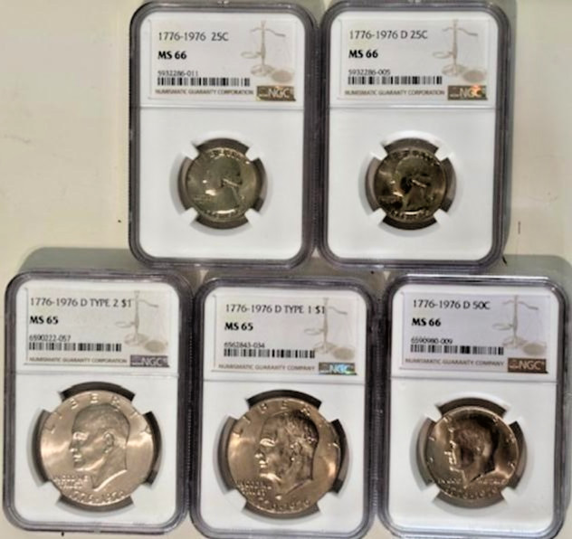 NGC Bicentennial 5 coin Set