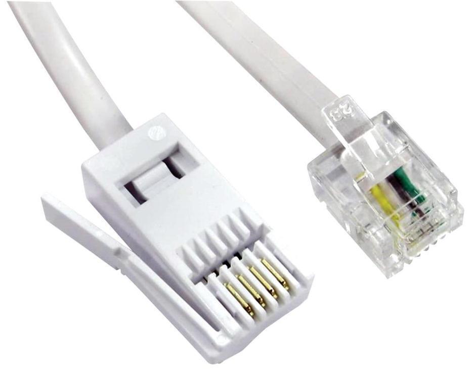 BT Plug A RJ11 Cable, 10M White