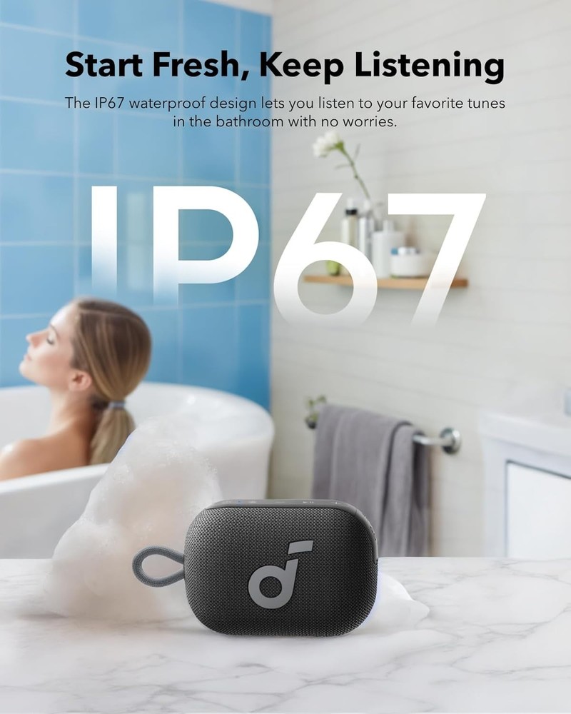 Lightweight Bluetooth Shower Speaker with Bass Boost - 20H Playtime & Floatable