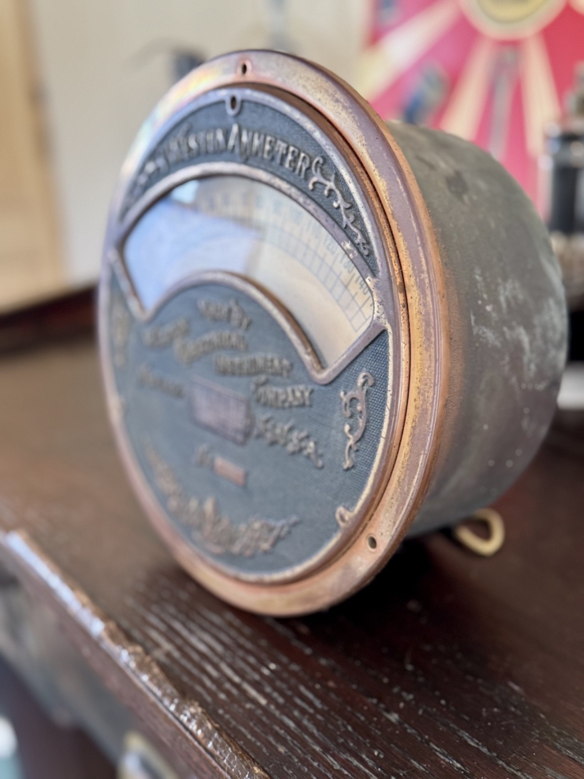 1890 WESTON Switchboard Factory AMMETER Amperage Amp Meter Panel Mount 10"