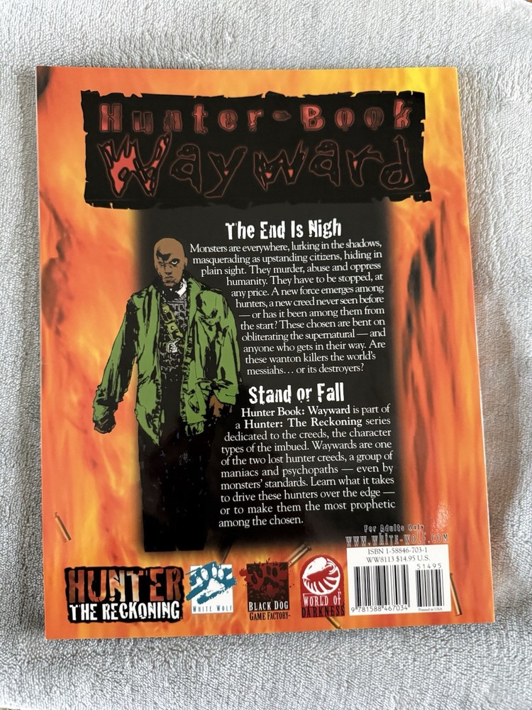White Wolf Game Studio - Hunter Book: Wayward (2002) - EXCELLENT CONDITION!