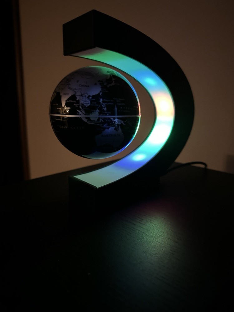 Magnetic Floating Levitation Globe World Map Electronic Antigravity Black/Silver