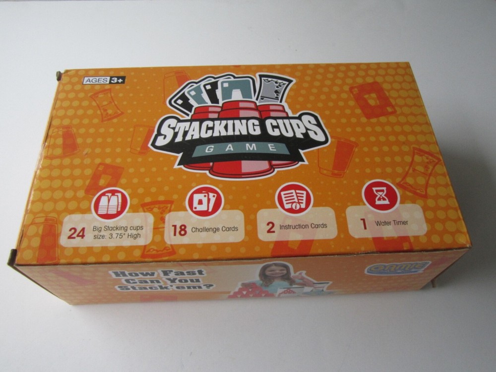 PRE-OWNED "STACKING CUPS" GAME FROM "GAMIE"--AGES 3+