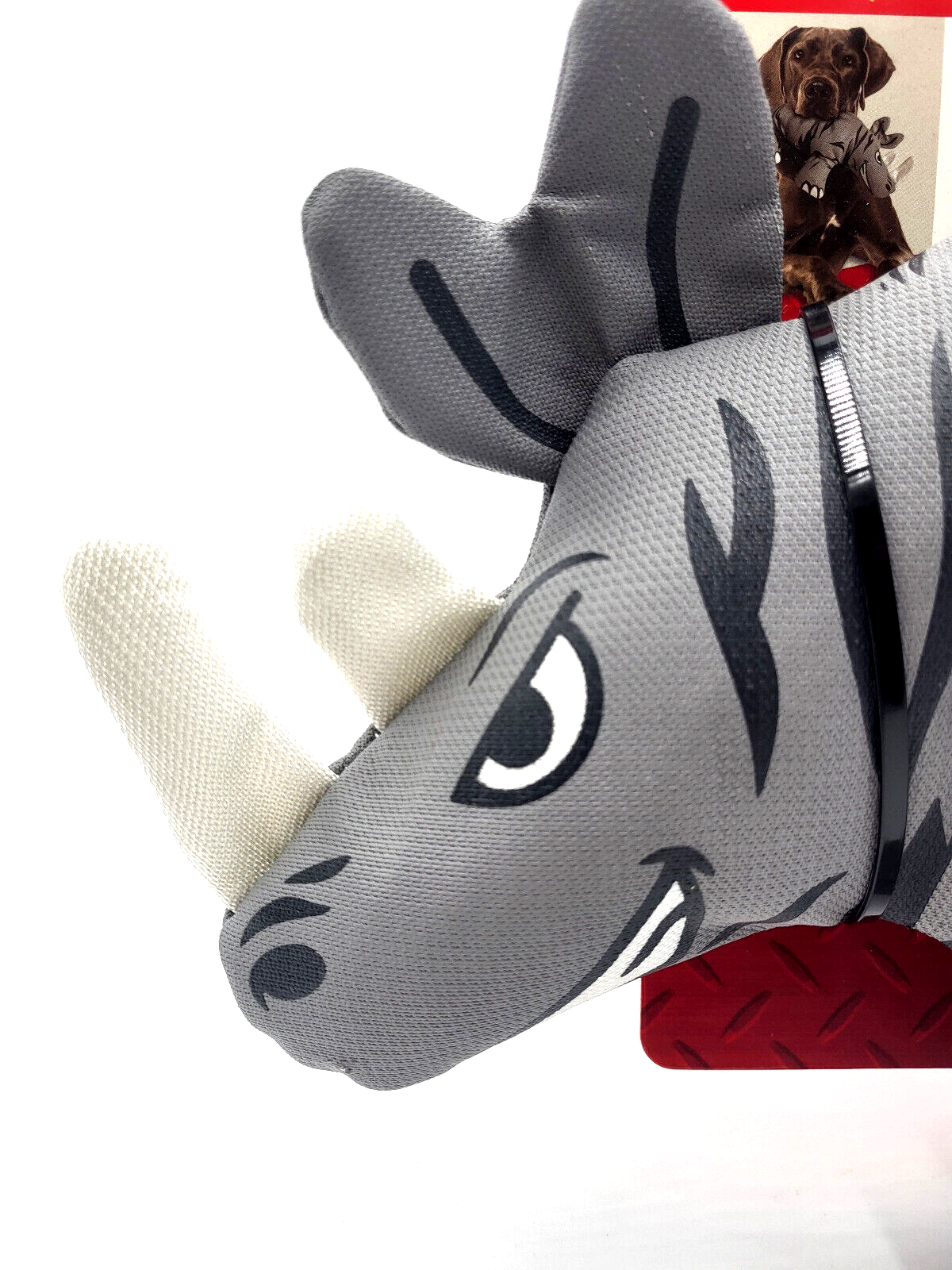 KONG Maxx Rhino Large Durable Squeaky Strong Fabric Dog Fetch Toy 12x9"