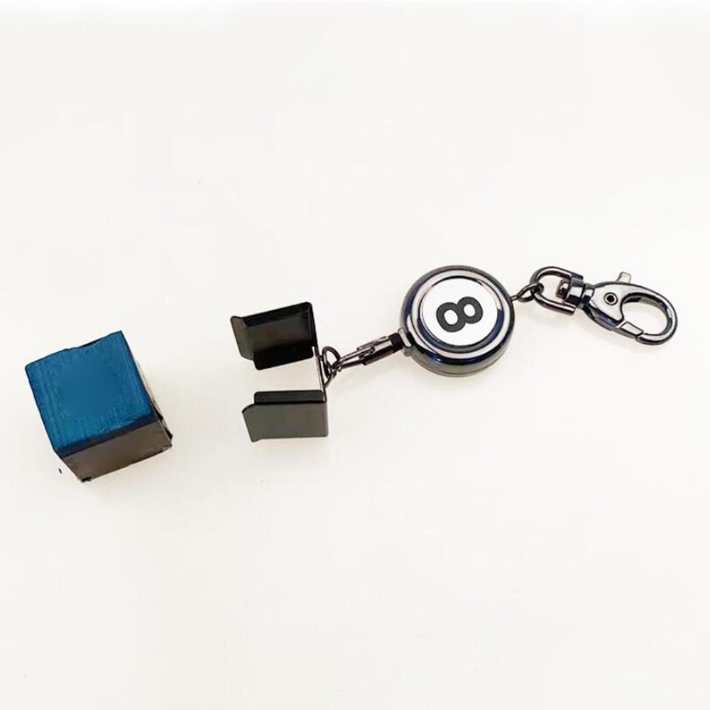 Snooker Pool Chalk Holder Retractable Keyring Storage Box Practical Tool Pocket