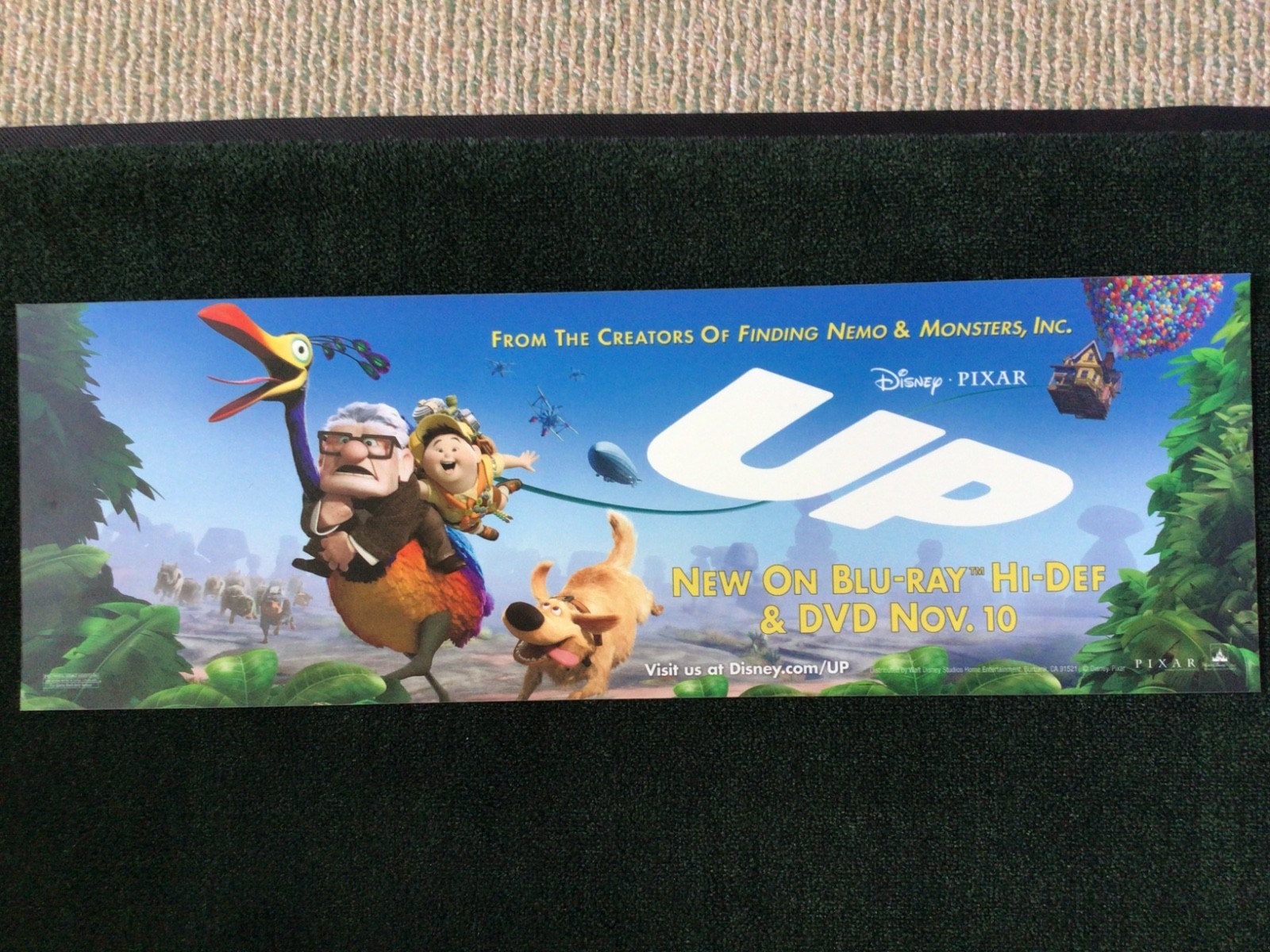WALT DISNEY WORLD PIXAR UP BUS TRAM SIGN PROP DISPLAY