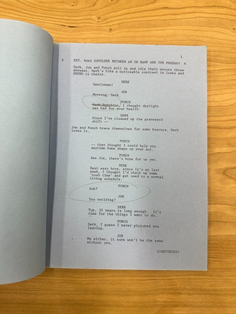CHiPS Original Production used TV Script WITH NOTES "The Matchmakers" MGM