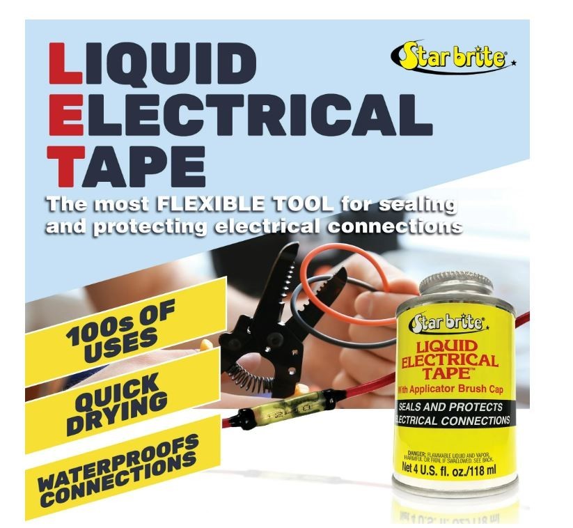 STAR BRITE Liquid Electrical Tape with Applicator Brush Cap Black4 OZ.