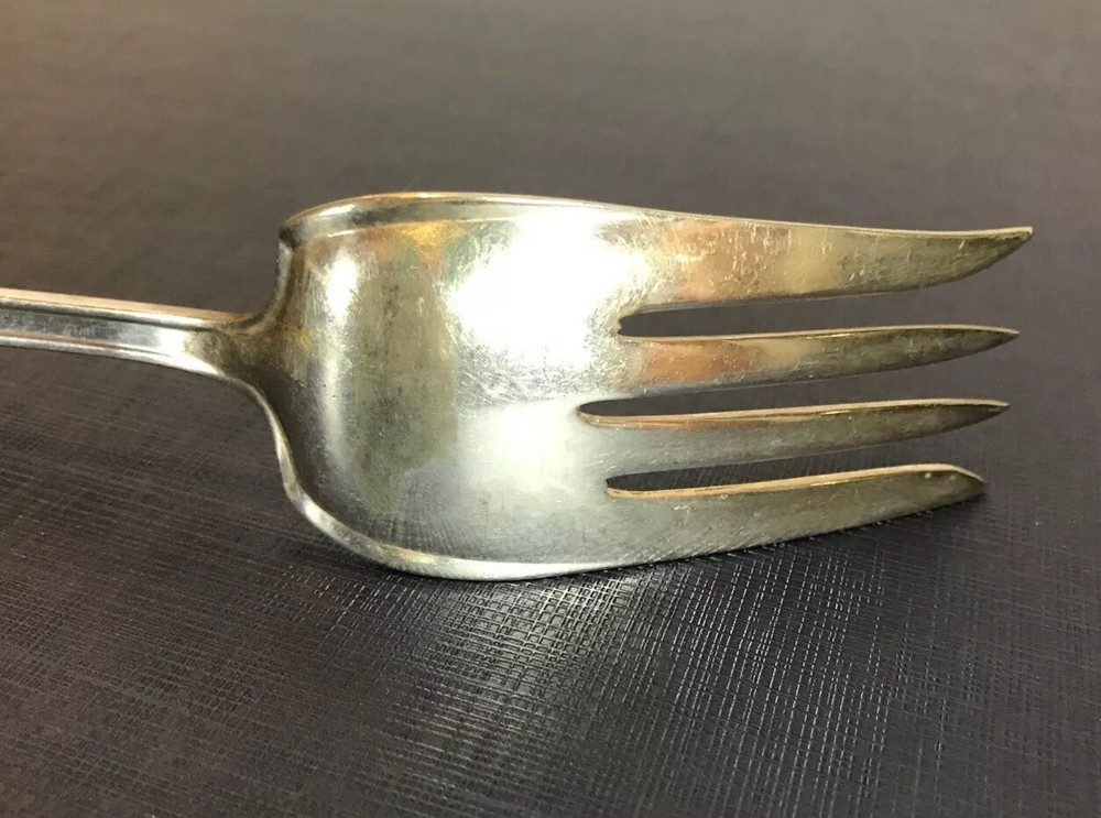 Holmes & Edwards Silver Plate Monogram QLB Cold Meat Serving Fork