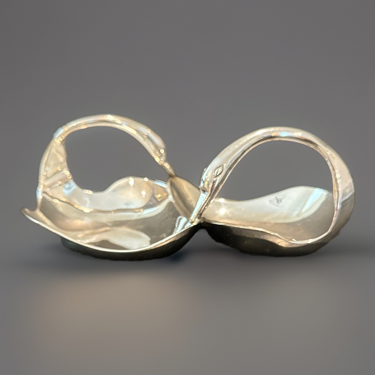 VTG Silver Plated Double Swan Trinket Dish Candy Bowl Ashtray