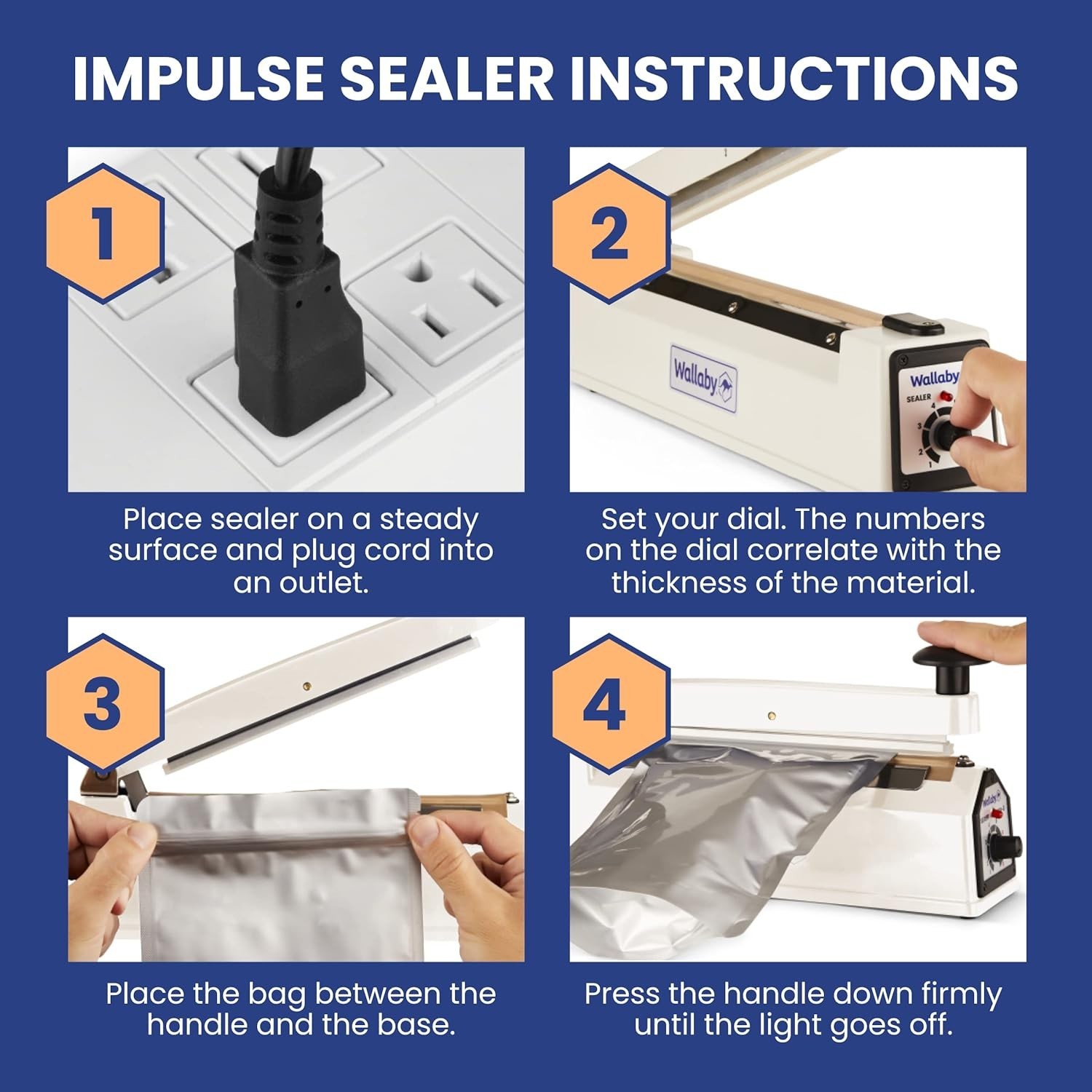 Impulse Sealer - 8 inch - Manual Heat Sealer Machine for Mylar Bags - Heavy Duty