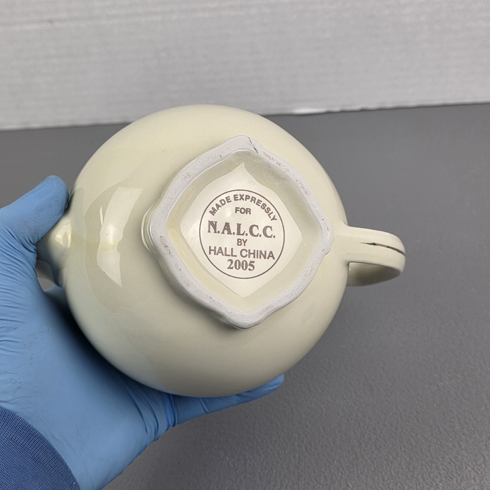 Vintage Cream Teapot with Gold Trim & Floral Pattern, Mid-Century Style