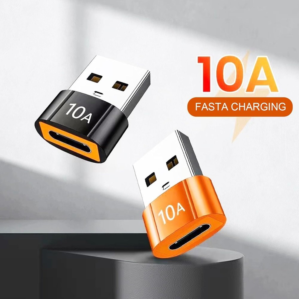 10Pack 200W USB C to USB Adapter, with Fast Charging & 480MB Data Transfer, USB