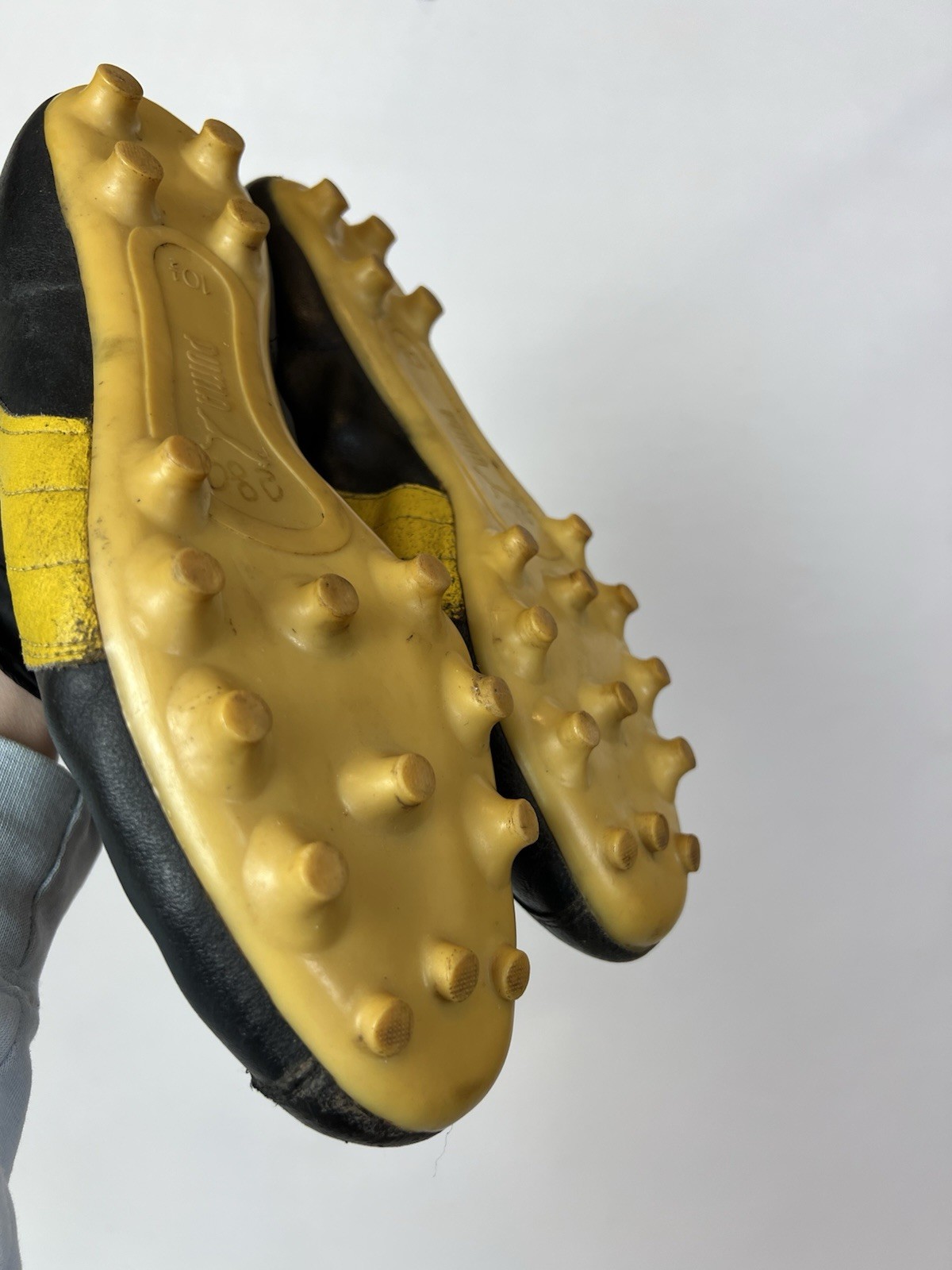 Vintage PUMA BORUSSIA Soccer Futbol Cleats Black Yellow