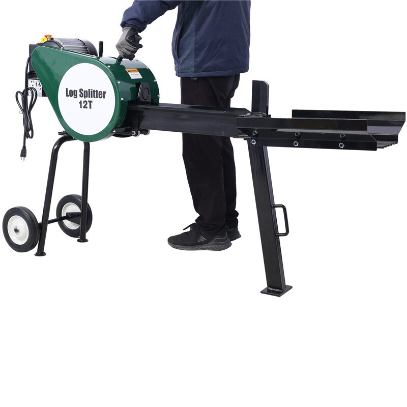 Double Flywheel Electric Log Splitter 12Ton Hotizontal 2HP16A Splitting Machine