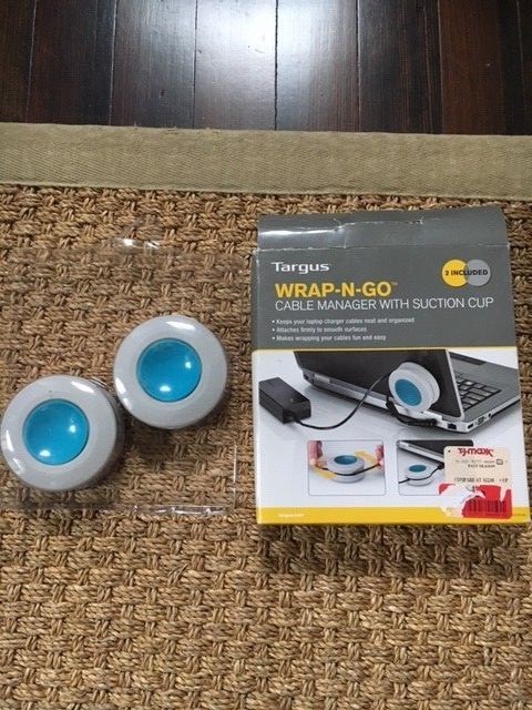 Stocking Stuffer!!  Targus WrapNGo Cable Manager (2) with Suction Cup