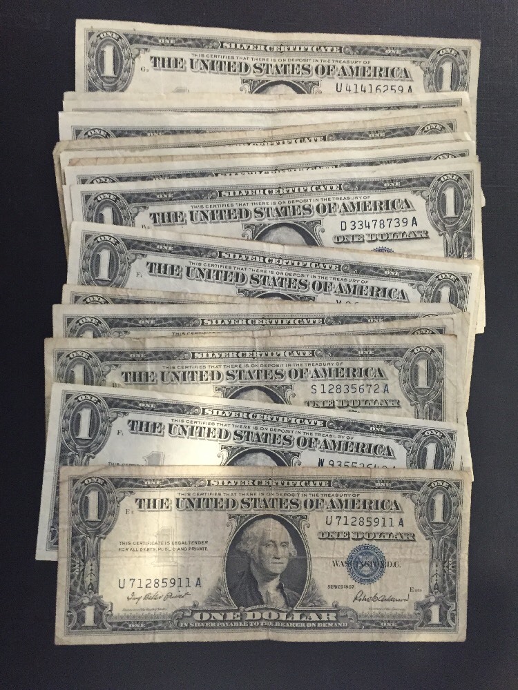 1957 One Dollar ($1) Bill Average Circulated Clean Silver Certificate • 1 Note
