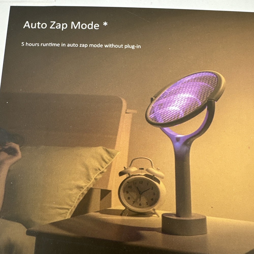 Rotating Head Rechargeable Fly Swatter Electric Fly Swatter Racket Bug Zapper...
