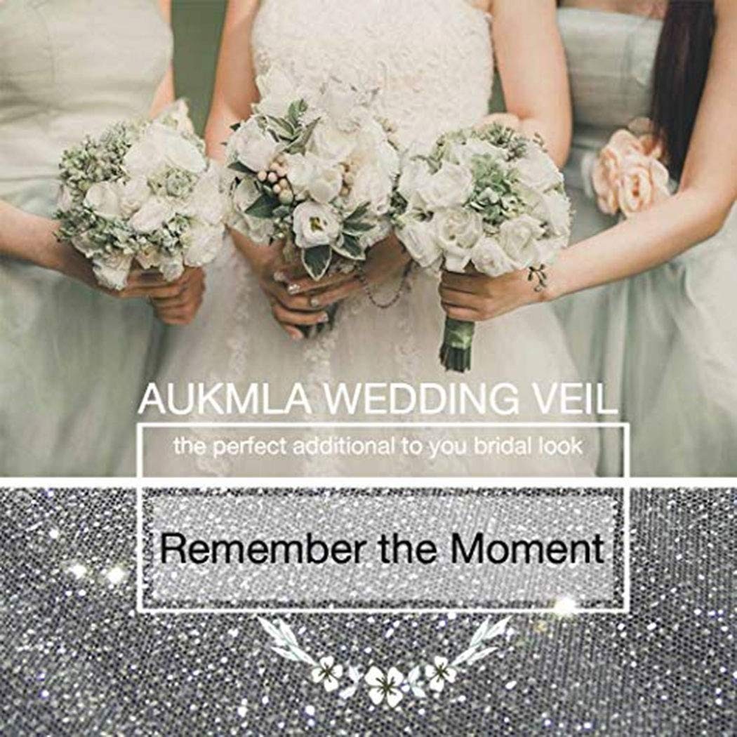 Sparkle Cathedral Wedding Veil Long Glitter Bridal Veils with Comb for Women ...