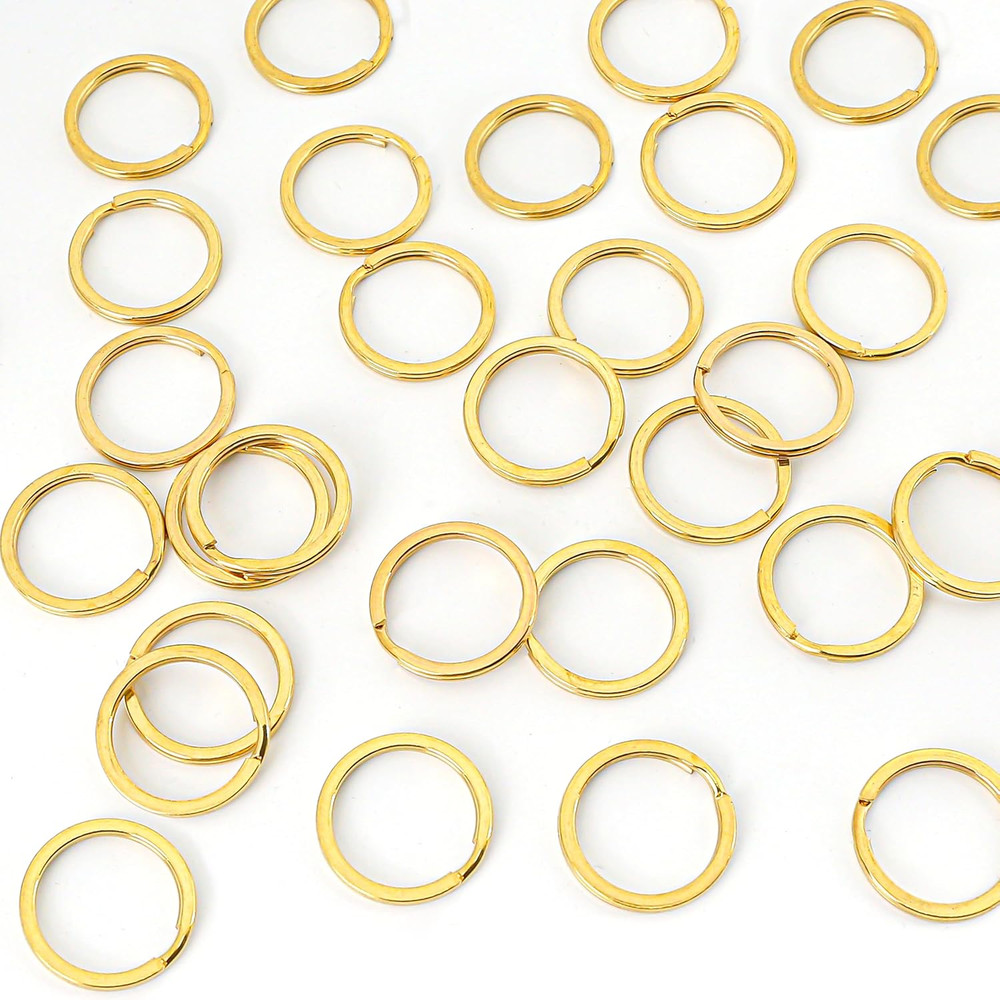 20 PCS Brass Flat Split Key Rings, 25Mm (1") Diameter, Solid Brass Keyrings f...