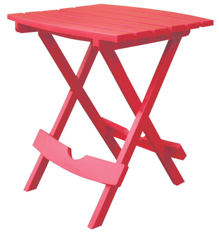 Adams Quik-Fold Cherry Red Rectangular Resin Folding Side Table (Pack of 3)