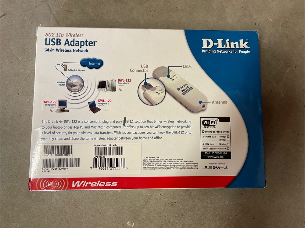 D-link Air DWL-122 (790069255113) Wireless Adapter